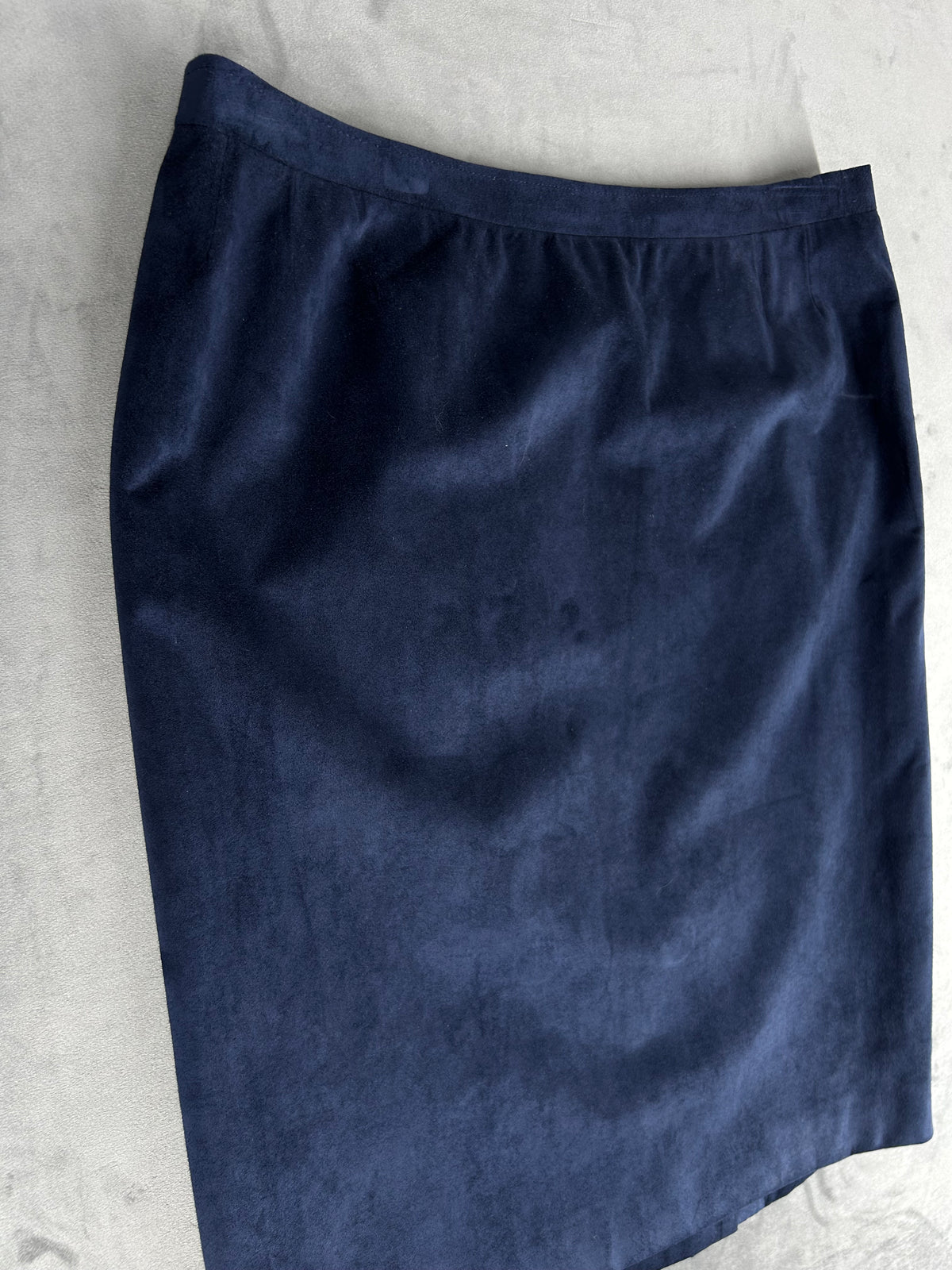 Gonna in pelle scamosciata blu vintage – Donna Taglia M