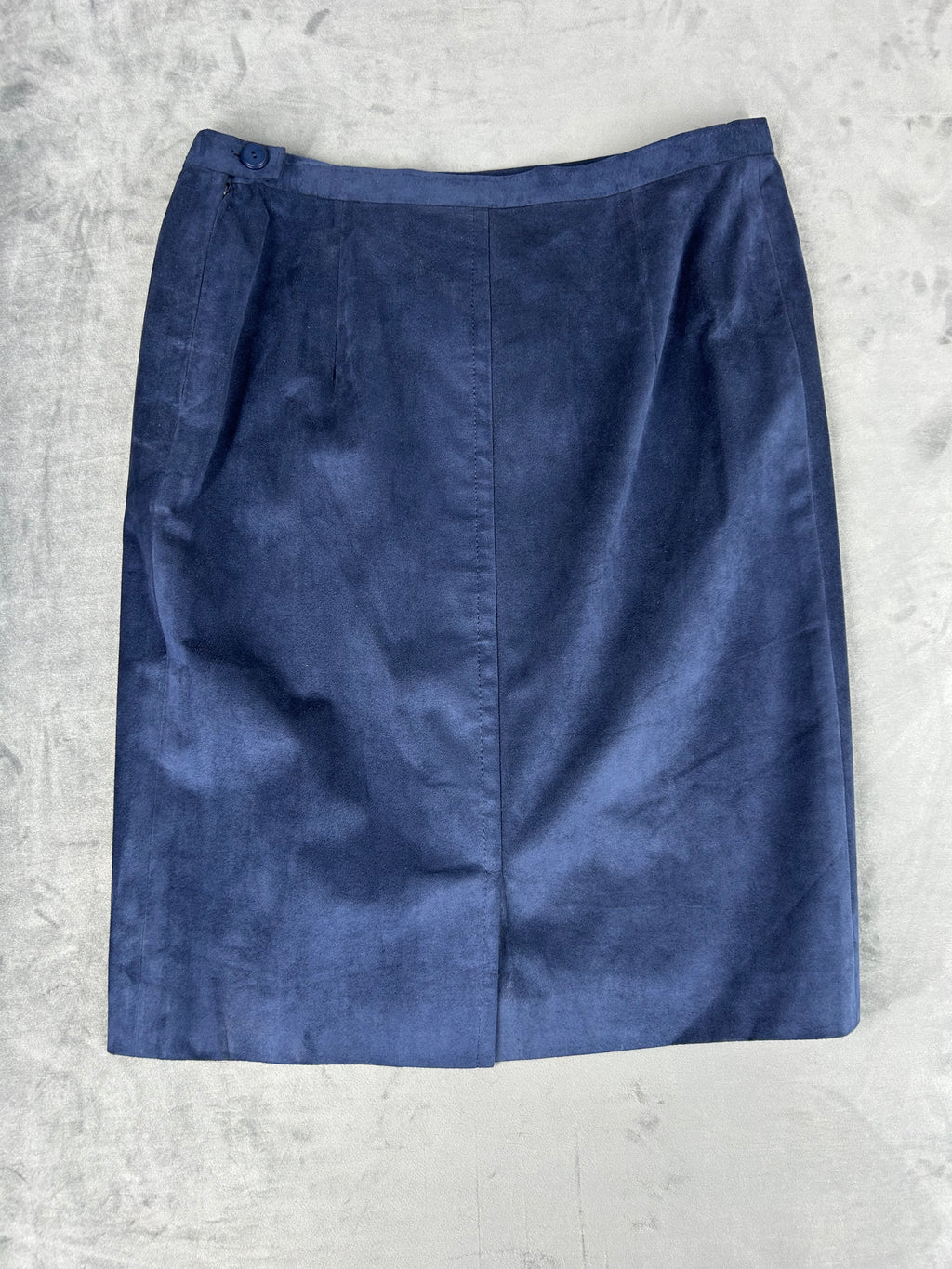 Gonna in pelle scamosciata blu vintage – Donna Taglia M