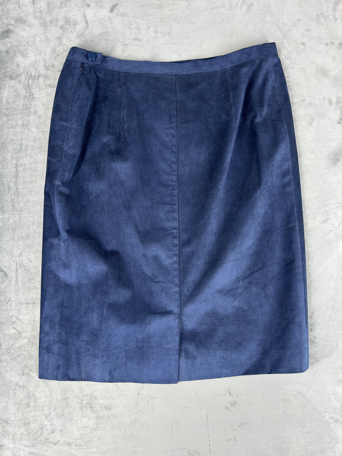 Gonna in pelle scamosciata blu vintage – Donna Taglia M