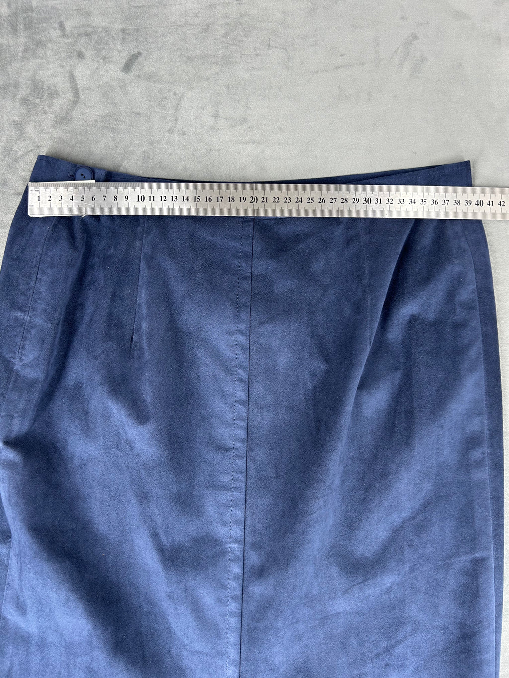 Gonna in pelle scamosciata blu vintage – Donna Taglia M