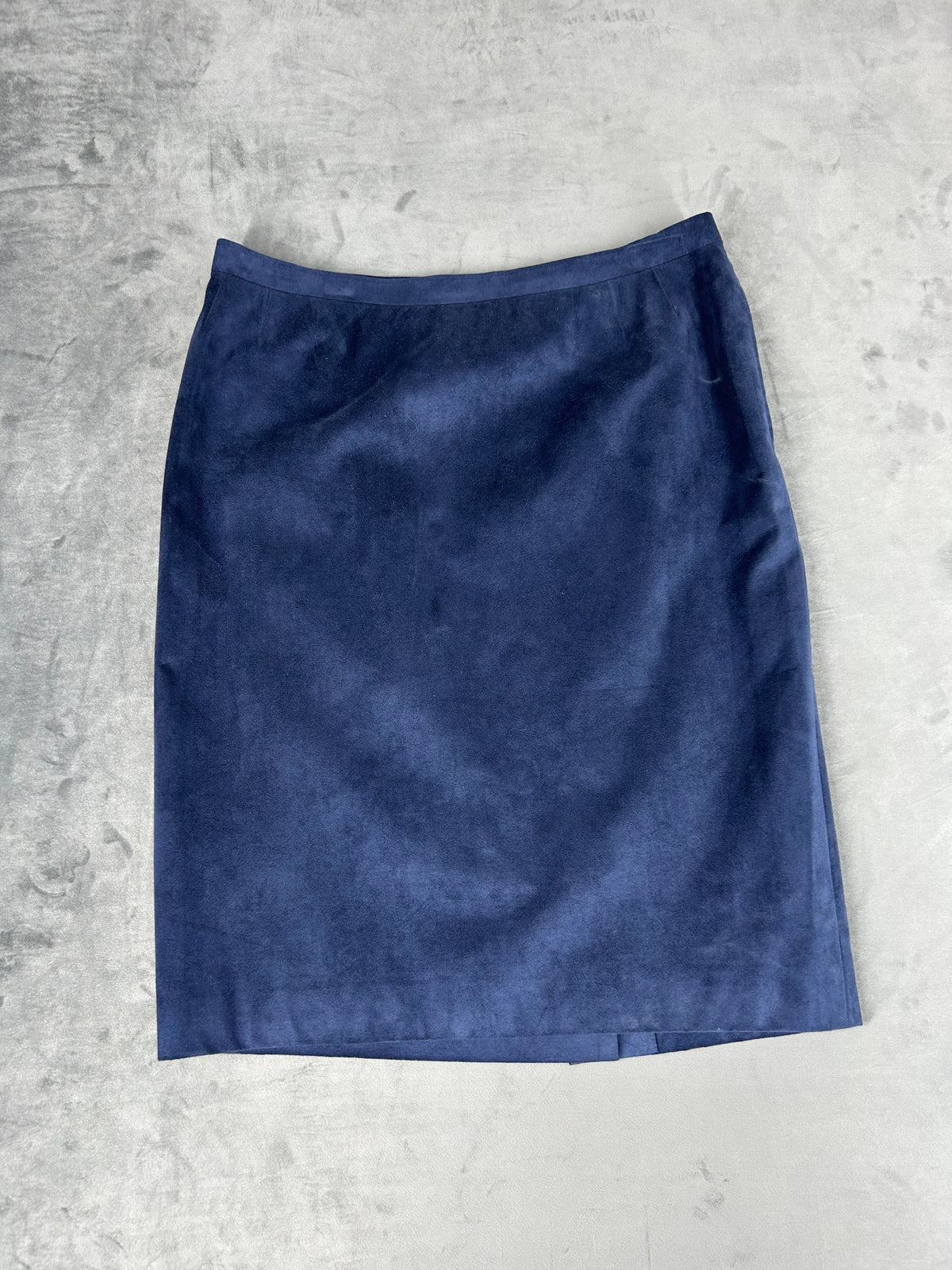 Gonna in pelle scamosciata blu vintage – Donna Taglia M