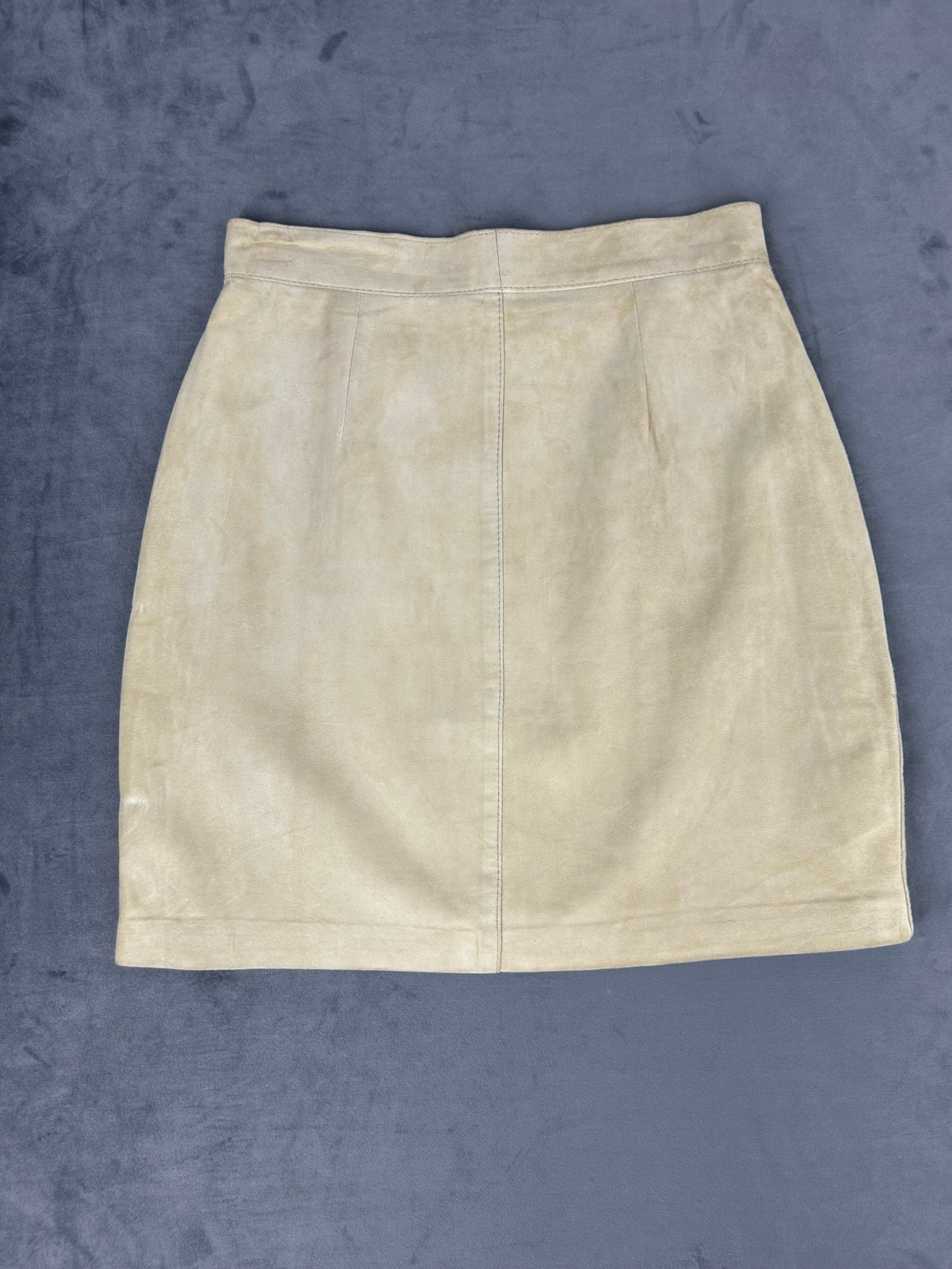 Gonna in pelle scamosciata panna vintage – Donna Taglia M (IT 42)