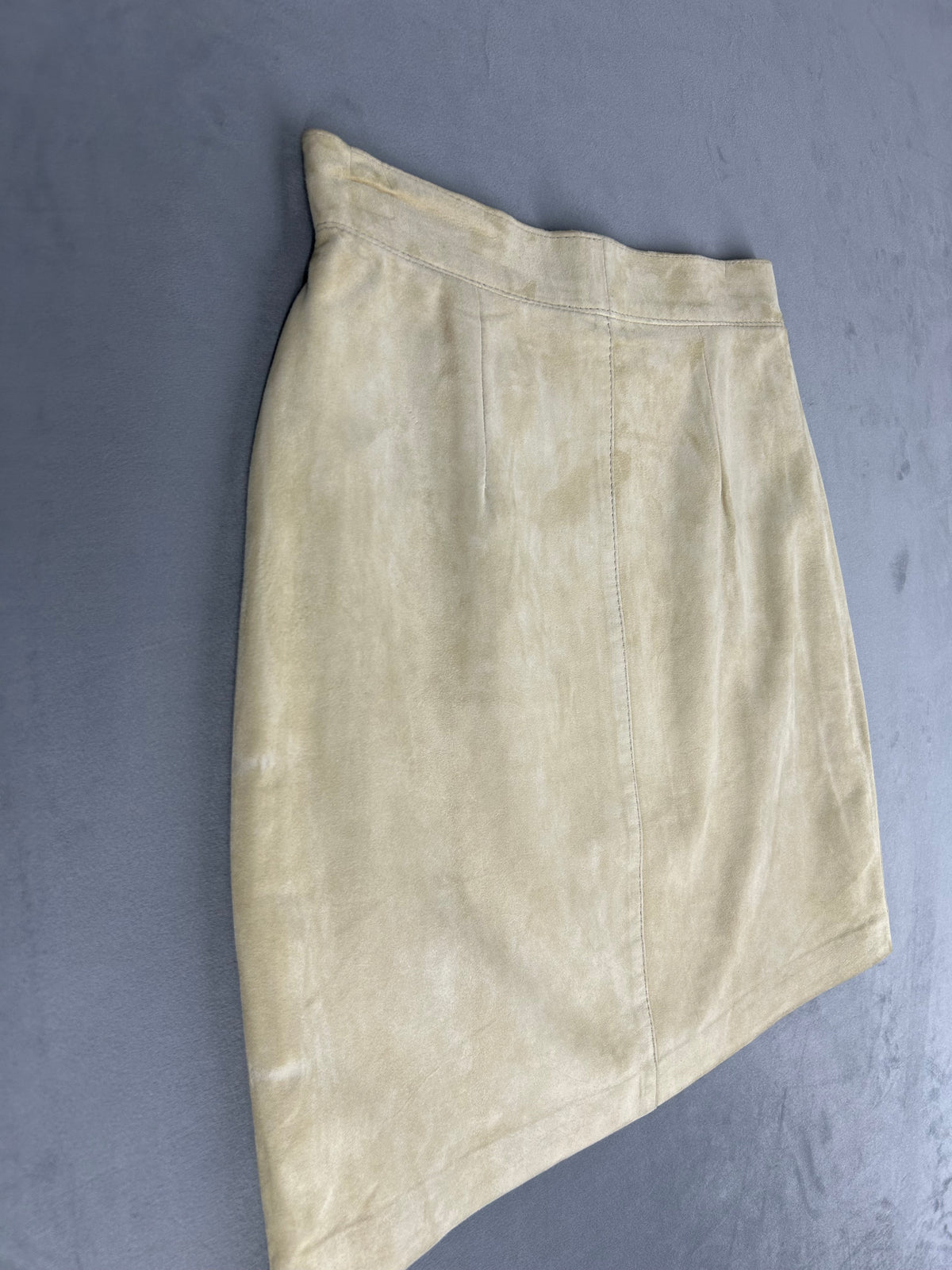 Gonna in pelle scamosciata panna vintage – Donna Taglia M (IT 42)