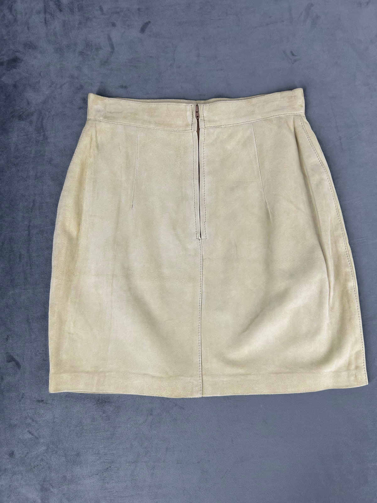Gonna in pelle scamosciata panna vintage – Donna Taglia M (IT 42)
