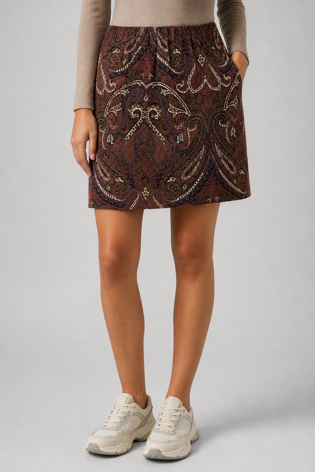 Gonna paisley marrone vintage – Donna Taglia M