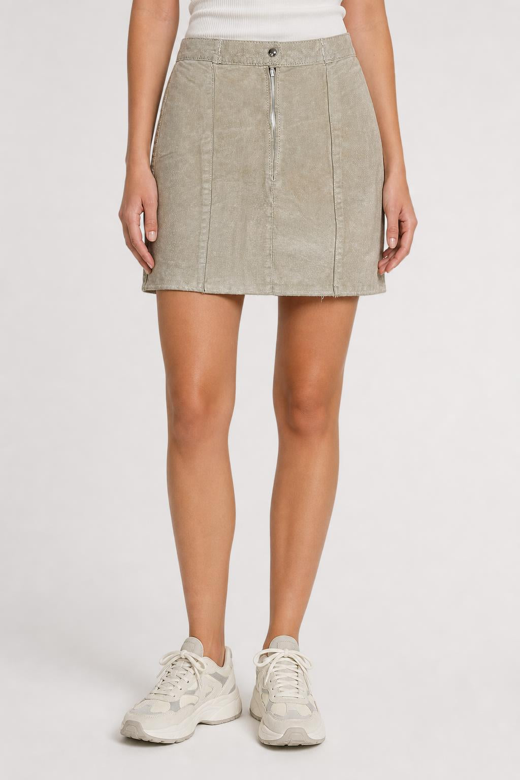 Gonna in velluto a coste beige vintage – Donna Taglia M