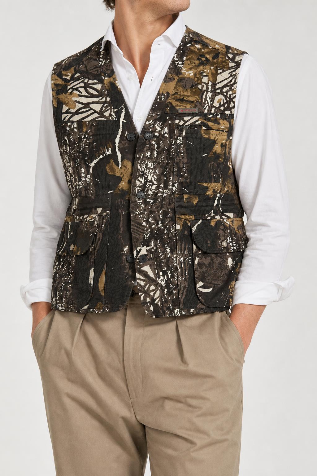 Gilet smanicato mimetico vintage – Uomo Taglia L