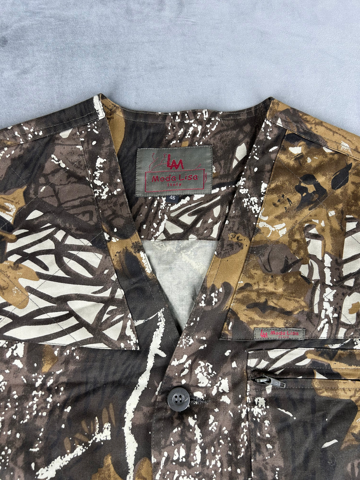 Gilet smanicato mimetico vintage – Uomo Taglia L