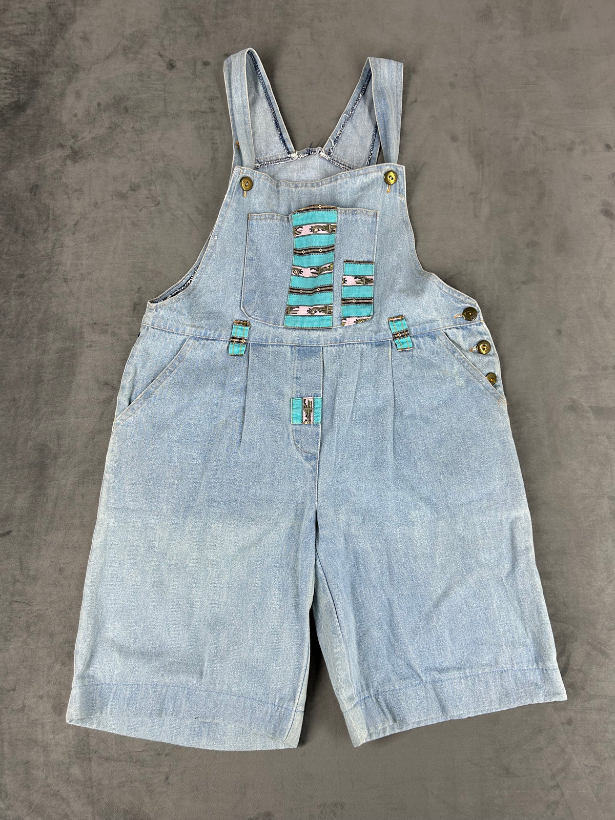 Salopette corta di jeans vintage – Donna Taglia S