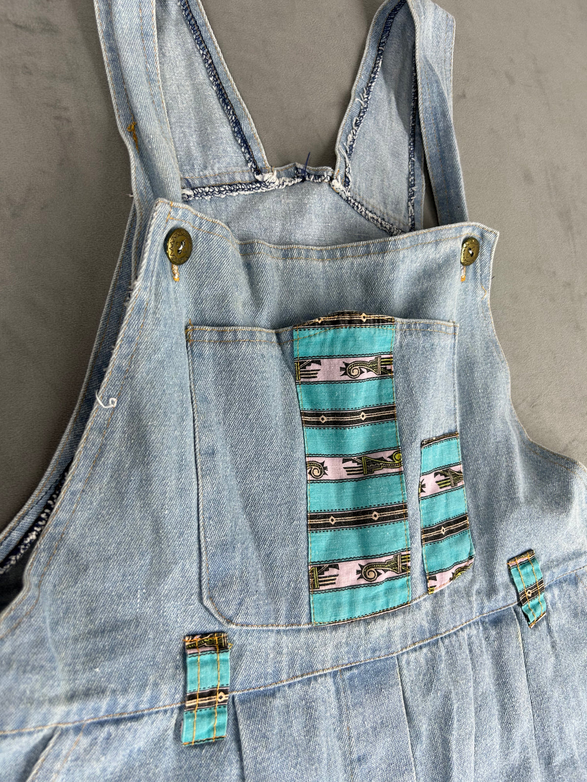Salopette corta di jeans vintage – Donna Taglia S