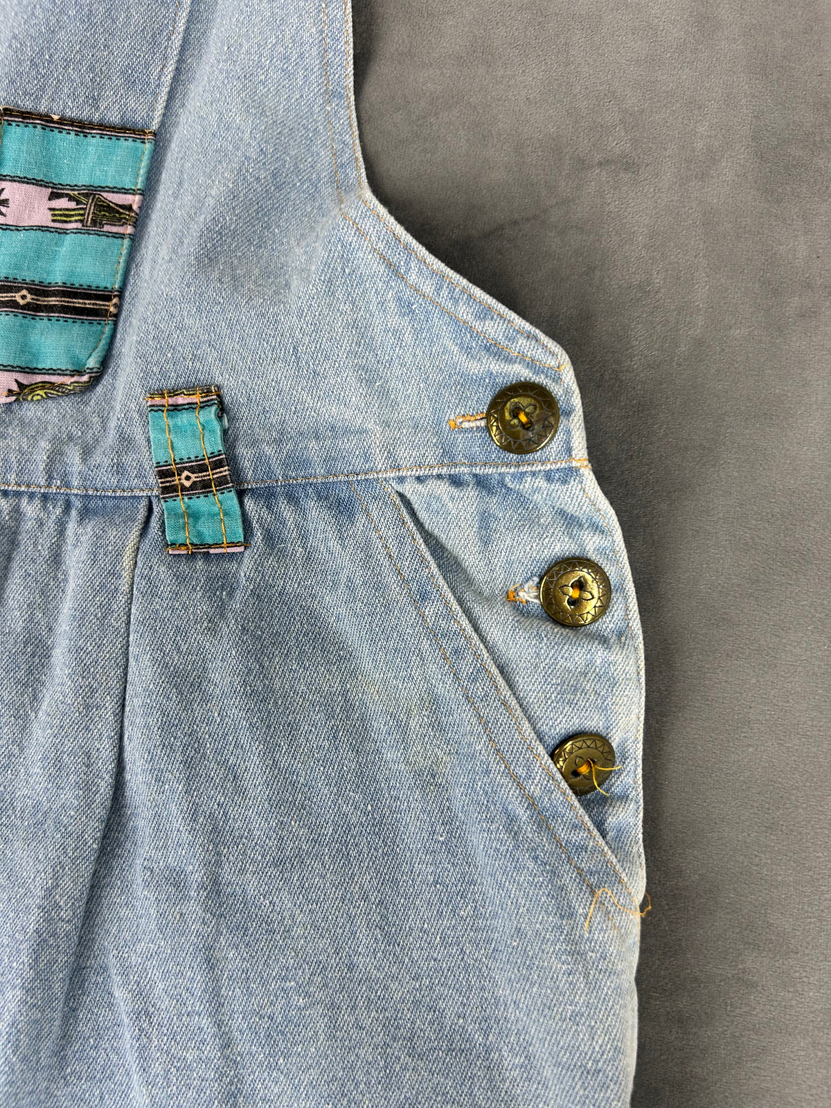Salopette corta di jeans vintage – Donna Taglia S