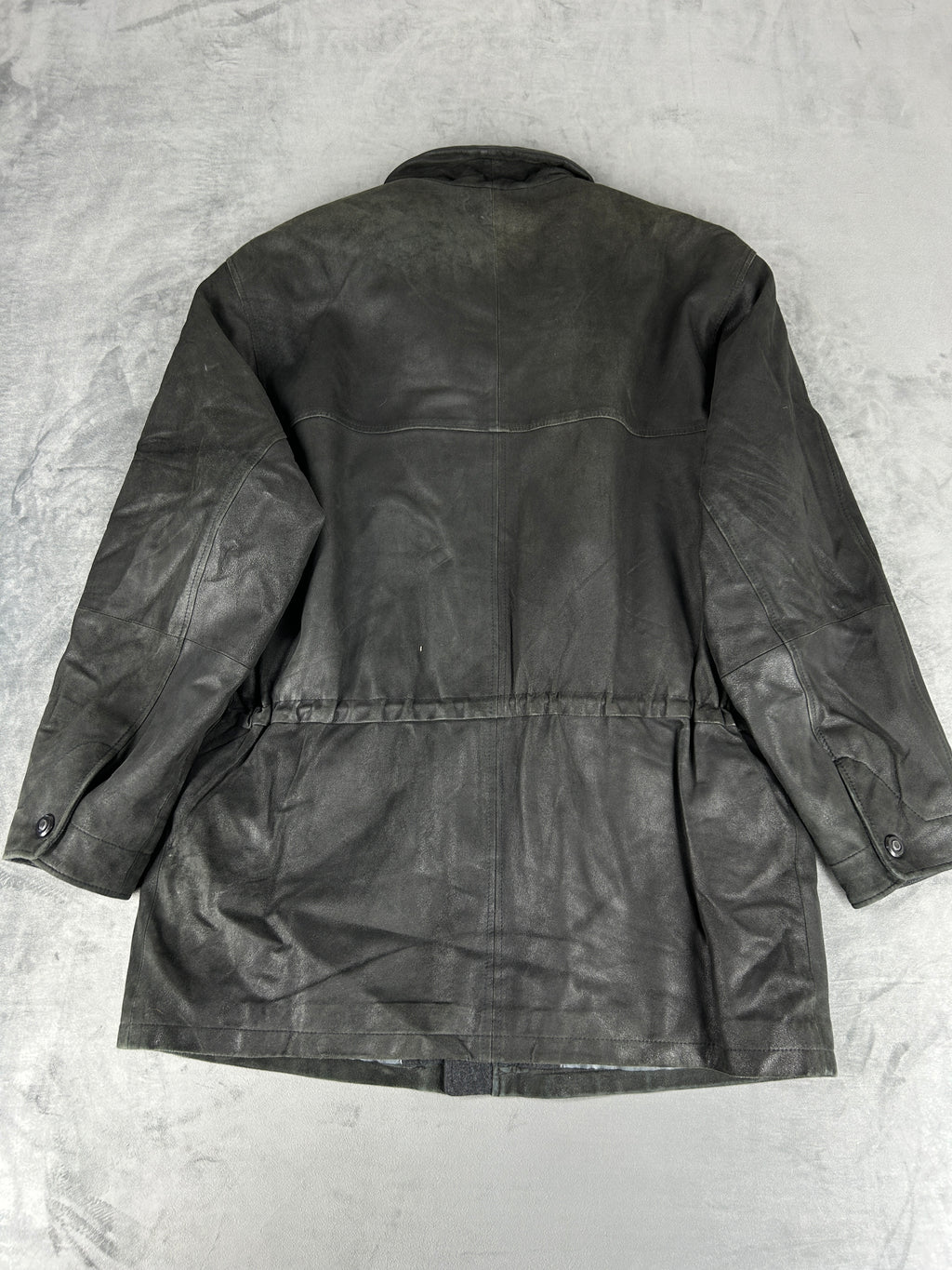 Giacca di pelle Bugatti grigia vintage – Uomo Taglia L