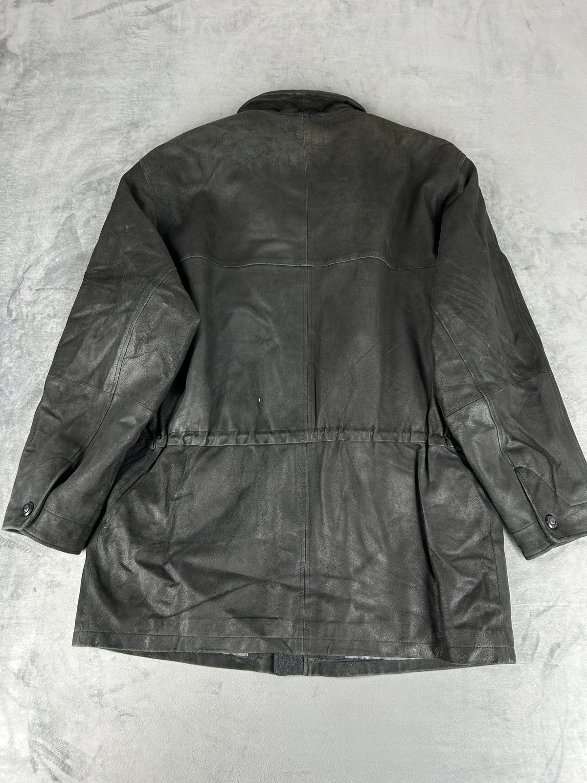 Giacca di pelle Bugatti grigia vintage – Uomo Taglia L