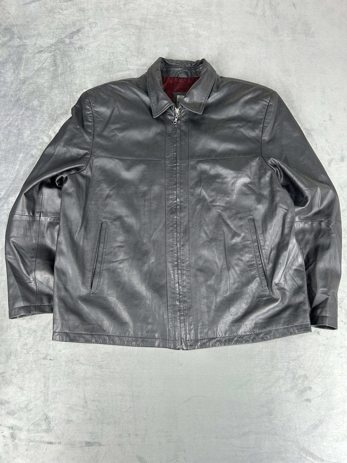 Giacca di pelle nera vintage – Donna Taglia M