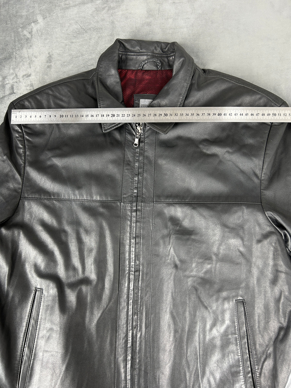 Giacca di pelle nera vintage – Donna Taglia M