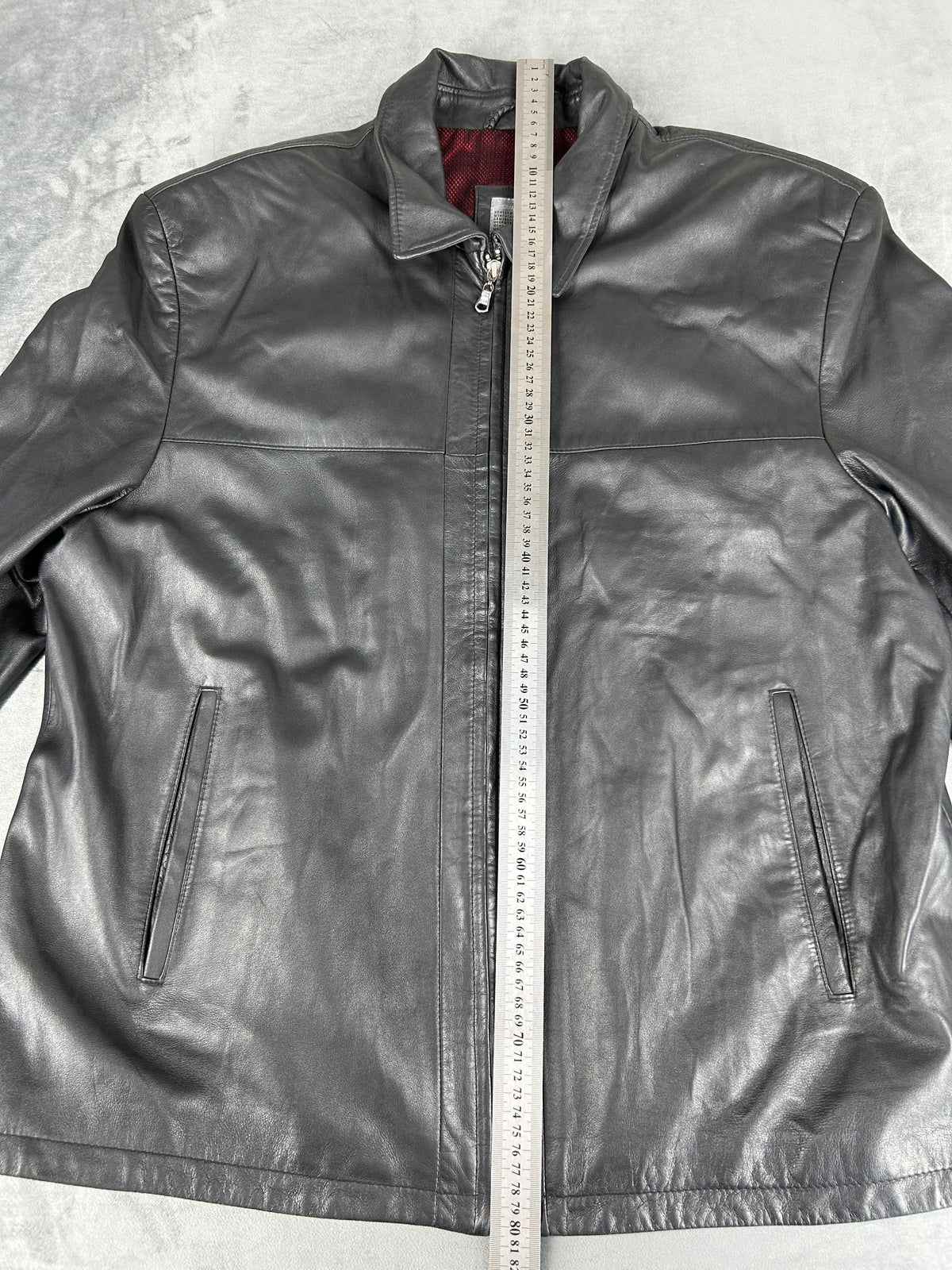 Giacca di pelle nera vintage – Donna Taglia M