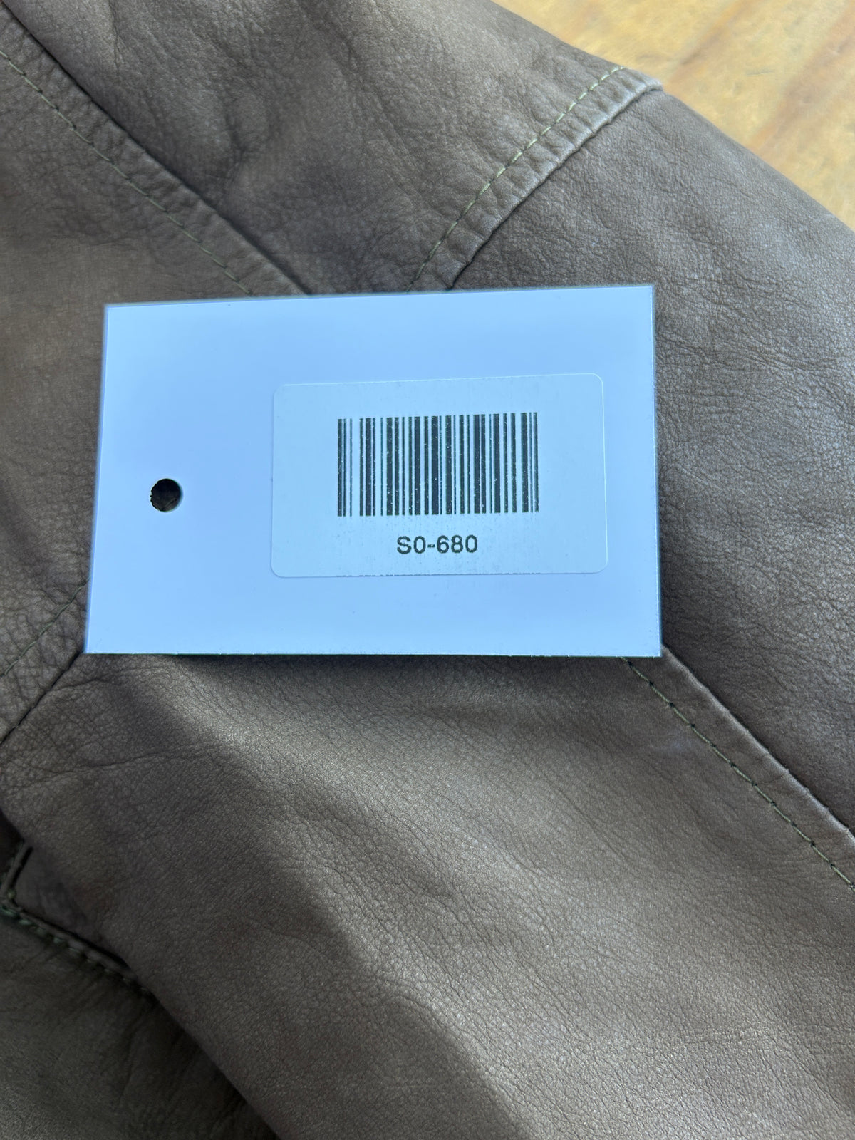 Giacca di pelle beige vintage – Uomo Taglia L