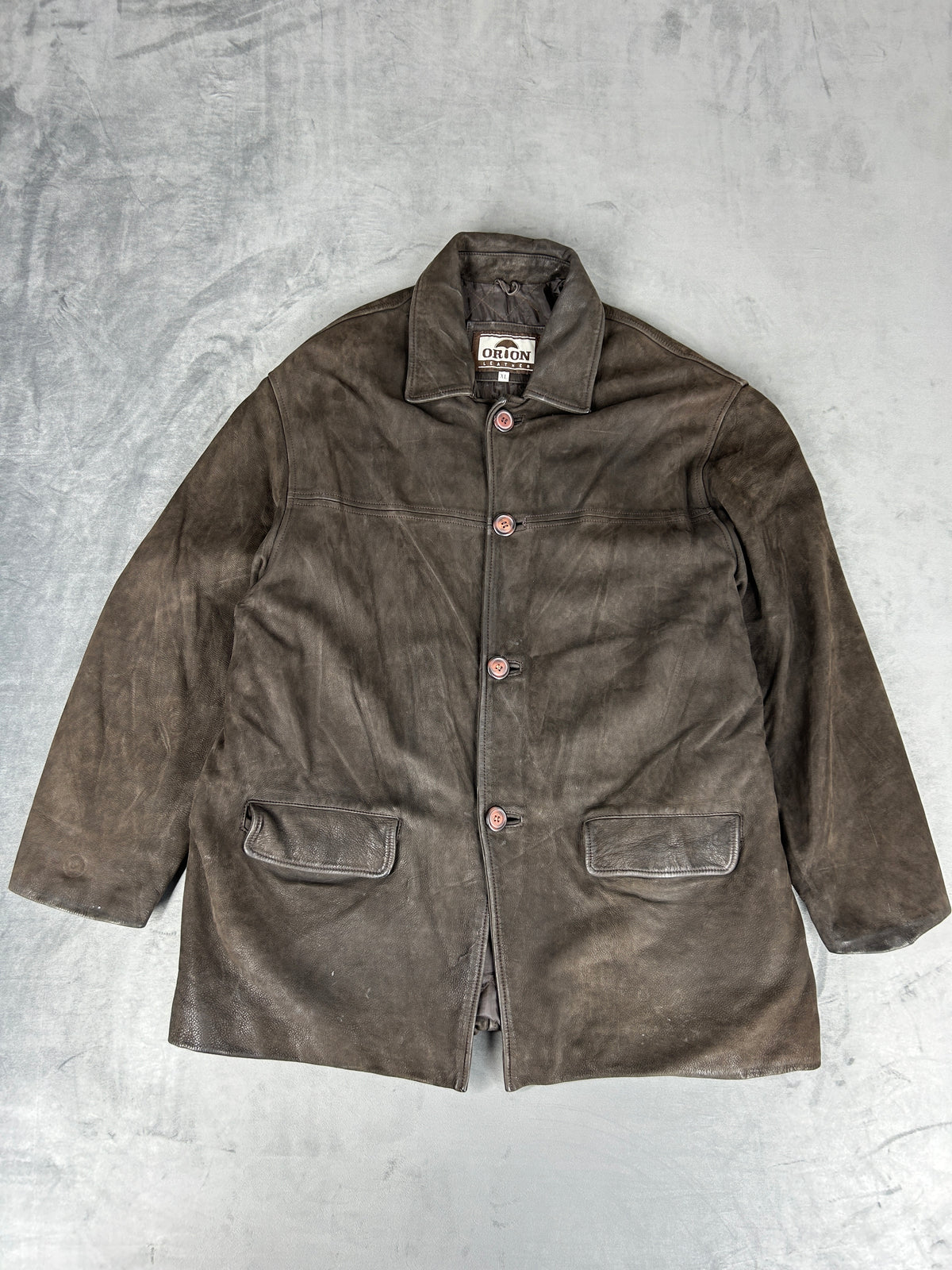 Giacca di pelle Orion marrone vintage – Uomo Taglia L