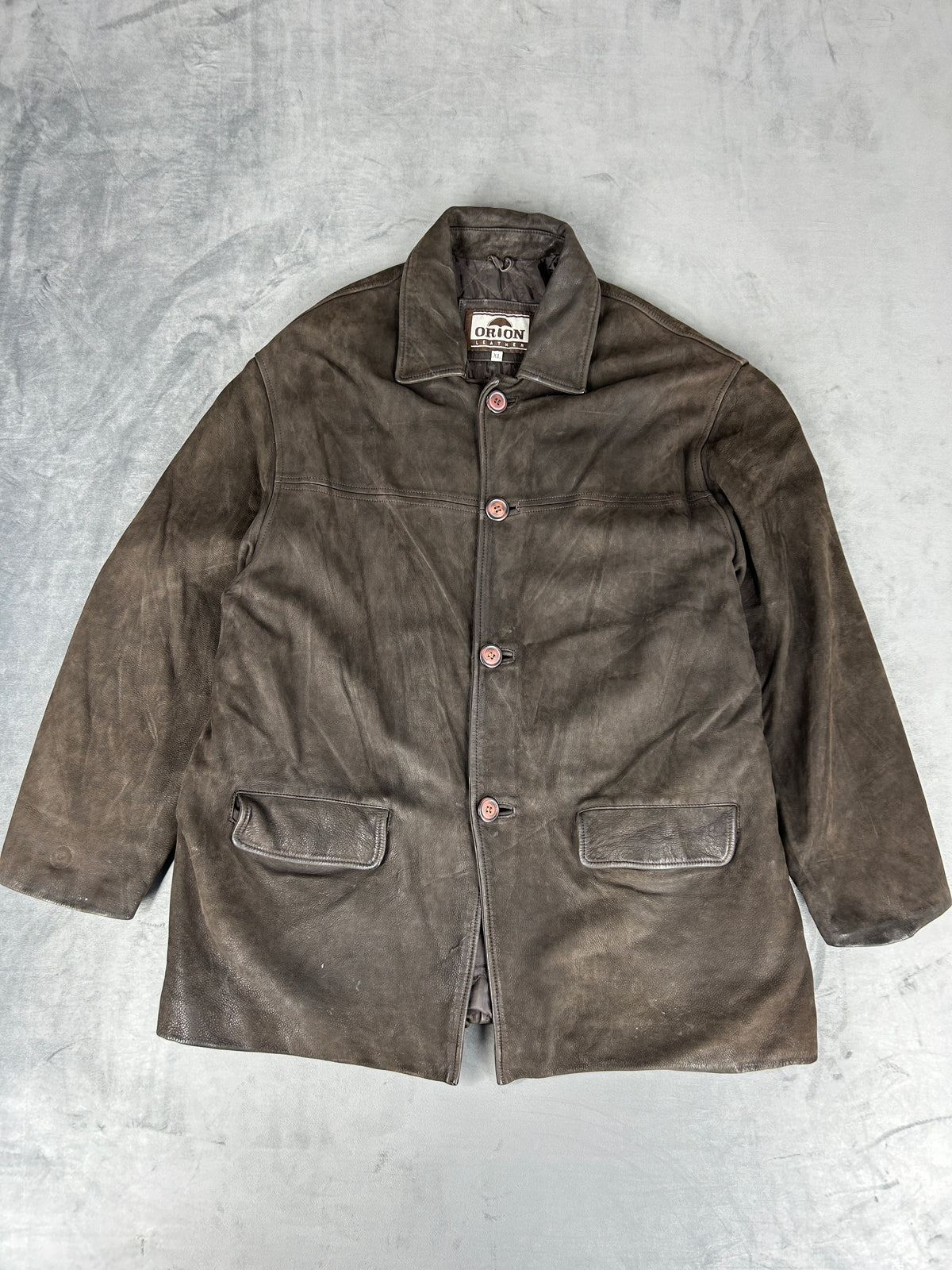 Giacca di pelle Orion marrone vintage – Uomo Taglia L