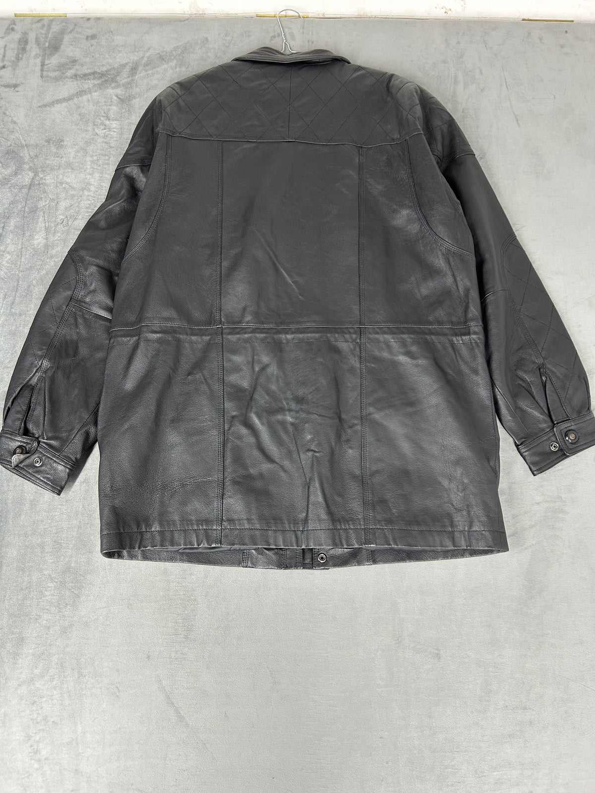 Giacca di pelle nera vintage – Uomo Taglia L