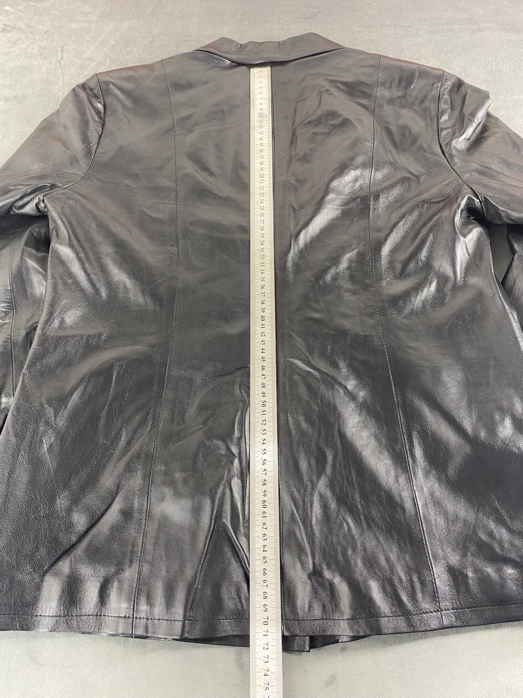 Blazer di pelle nero vintage – Donna Taglia XL (IT 52)