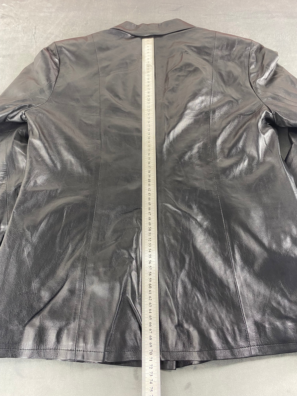 Blazer di pelle nero vintage – Donna Taglia XL (IT 52)