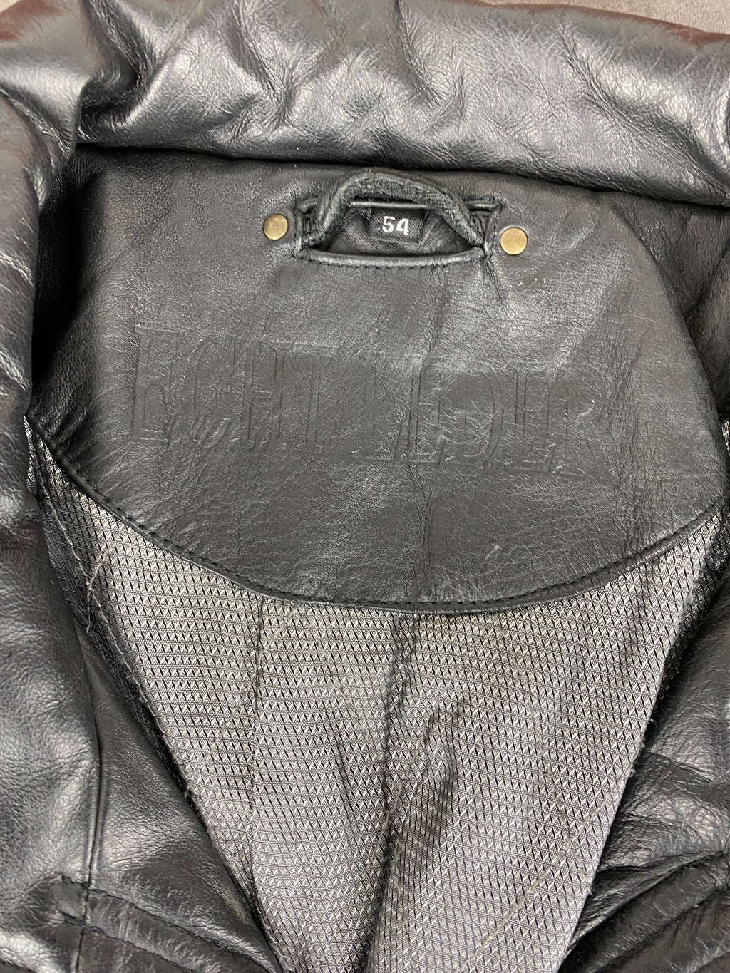 Giacca di pelle nera vintage – Uomo Taglia L