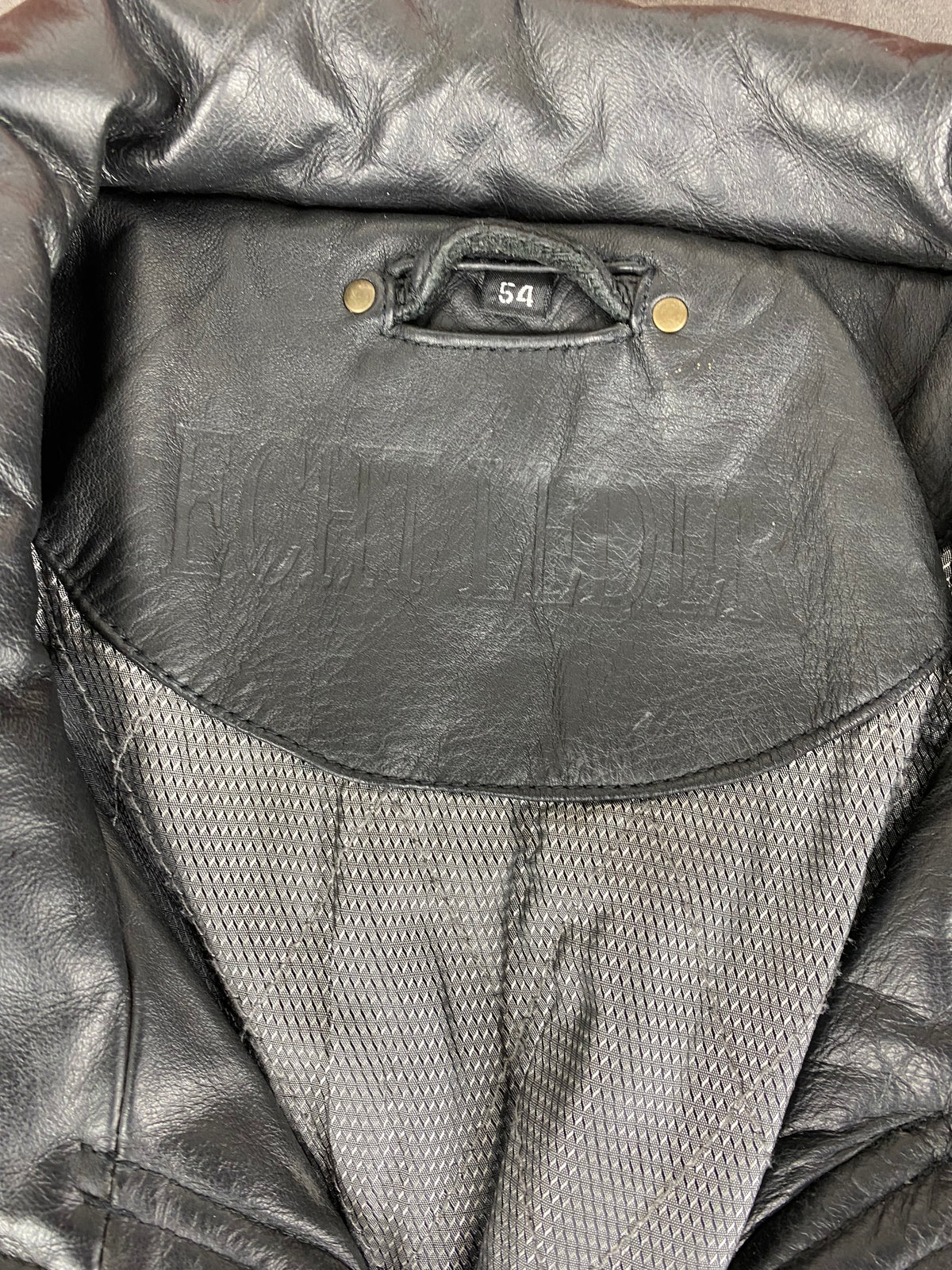 Giacca di pelle nera vintage – Uomo Taglia L