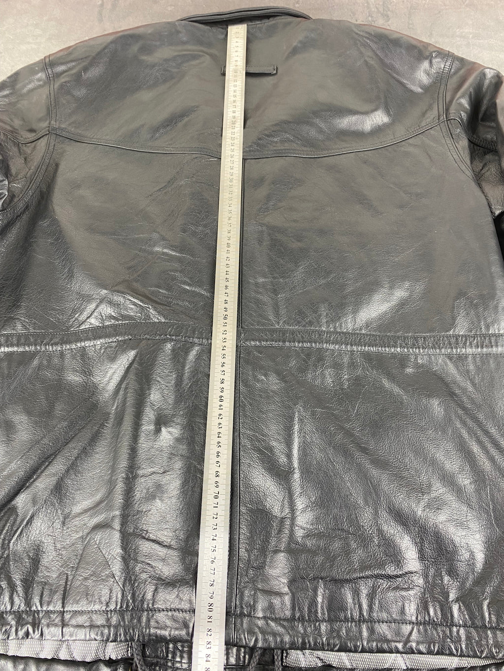 Giacca di pelle nera vintage – Uomo Taglia L