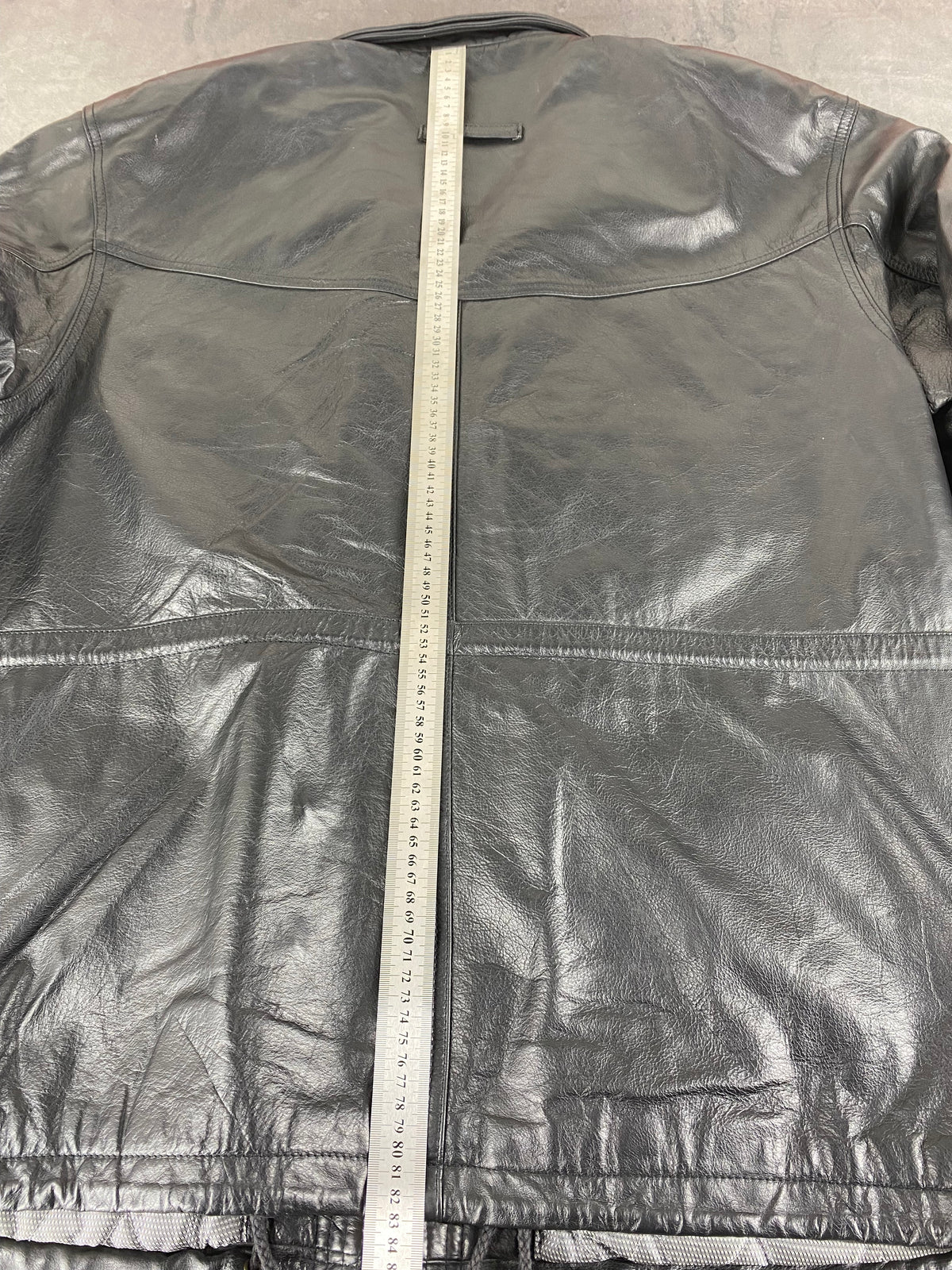 Giacca di pelle nera vintage – Uomo Taglia L