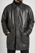Giacca di pelle nera vintage – Uomo Taglia L