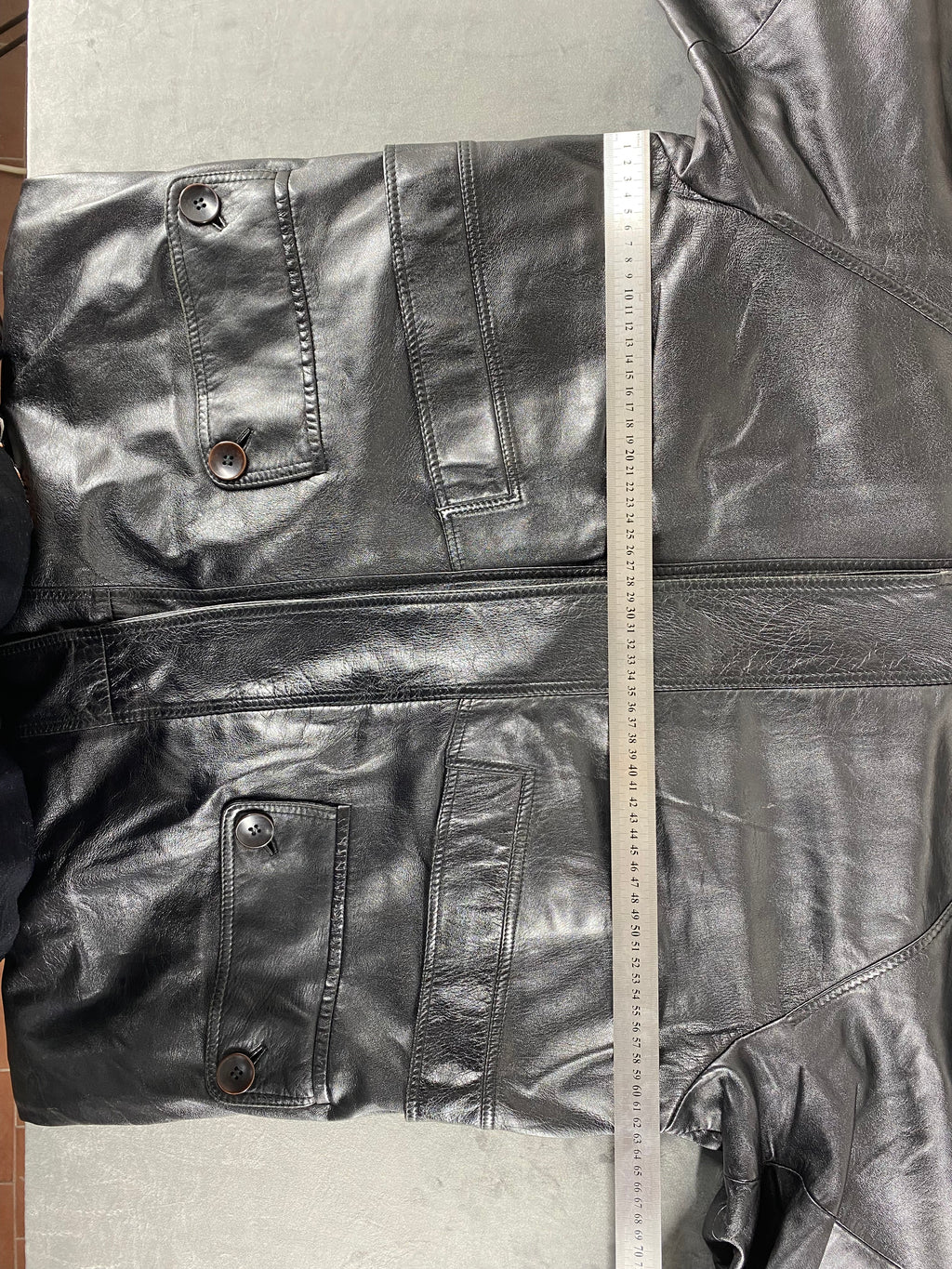 Giacca di pelle nera vintage – Uomo Taglia L