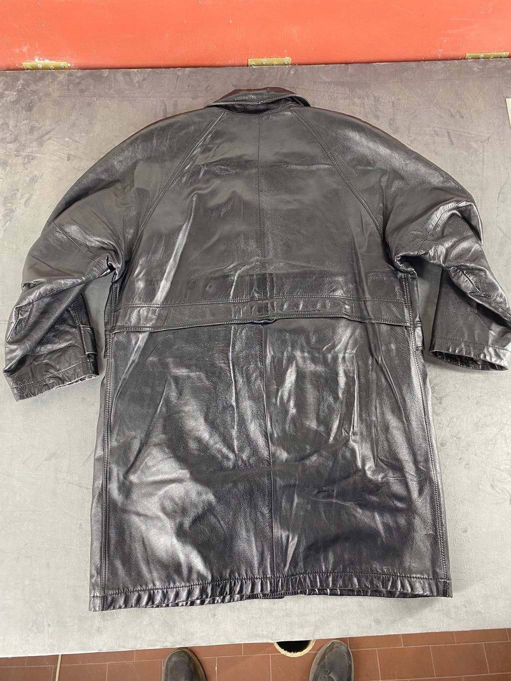 Giacca di pelle nera vintage – Uomo Taglia L