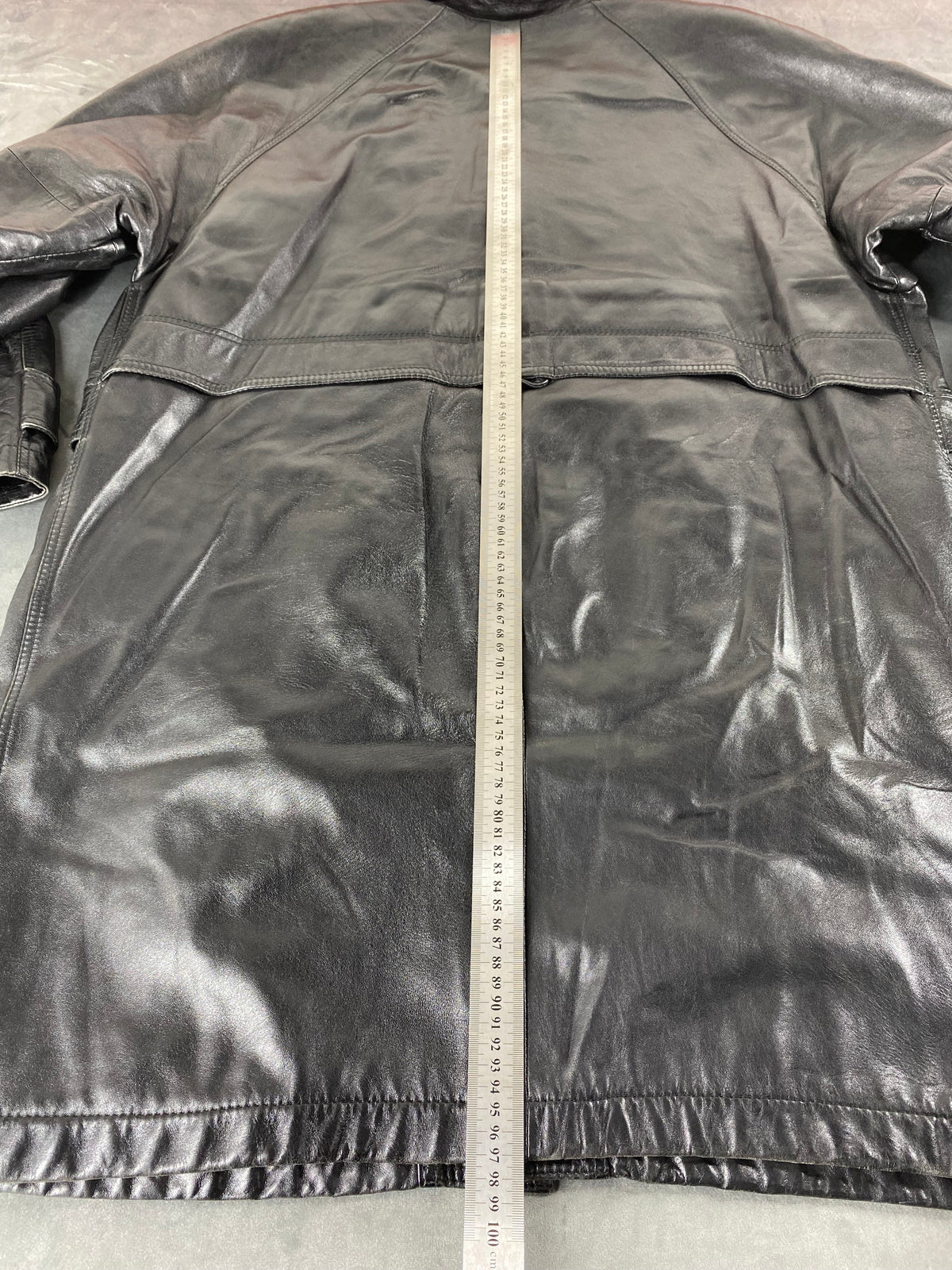Giacca di pelle nera vintage – Uomo Taglia L