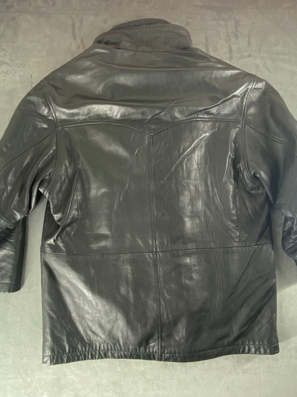Giacca di pelle nera vintage – Uomo Taglia XL (IT 52)