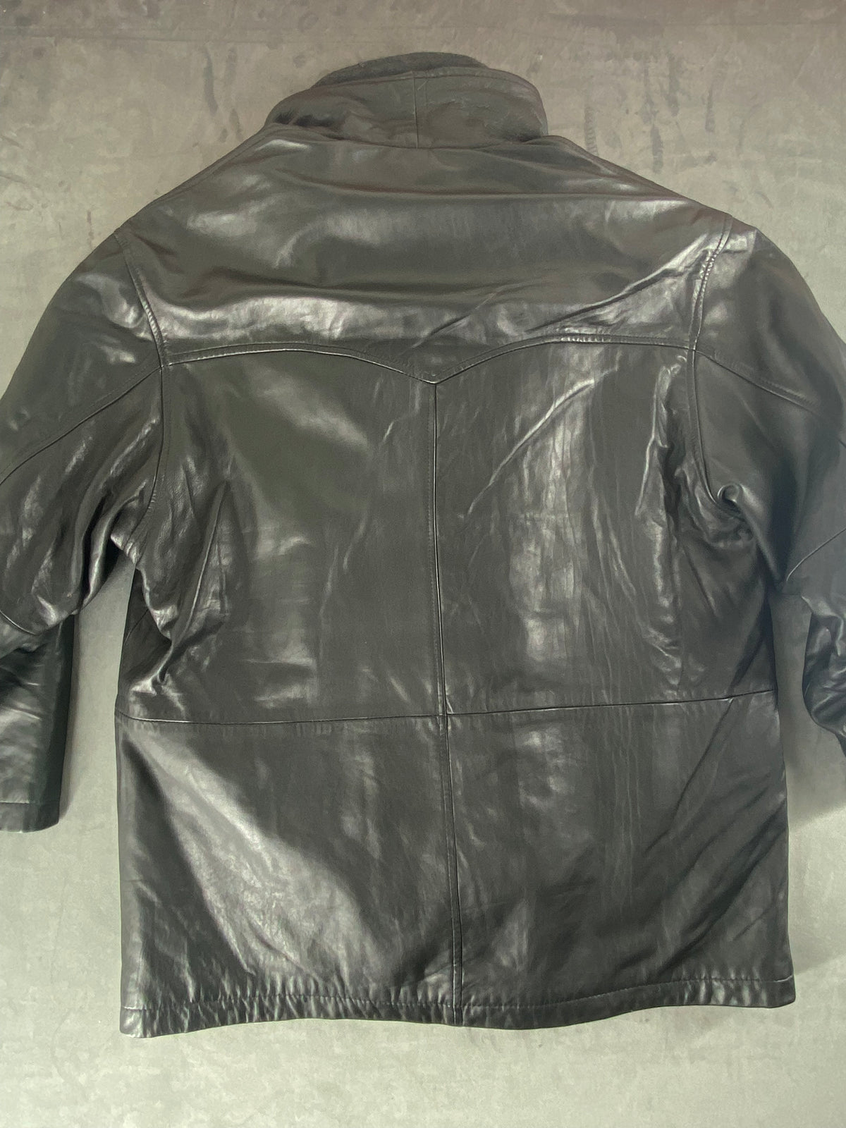 Giacca di pelle nera vintage – Uomo Taglia XL (IT 52)