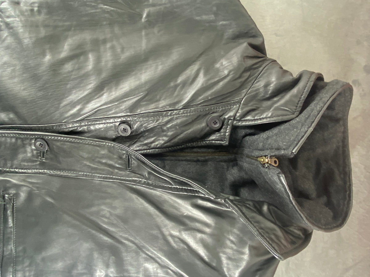 Giacca di pelle nera vintage – Uomo Taglia XL (IT 52)