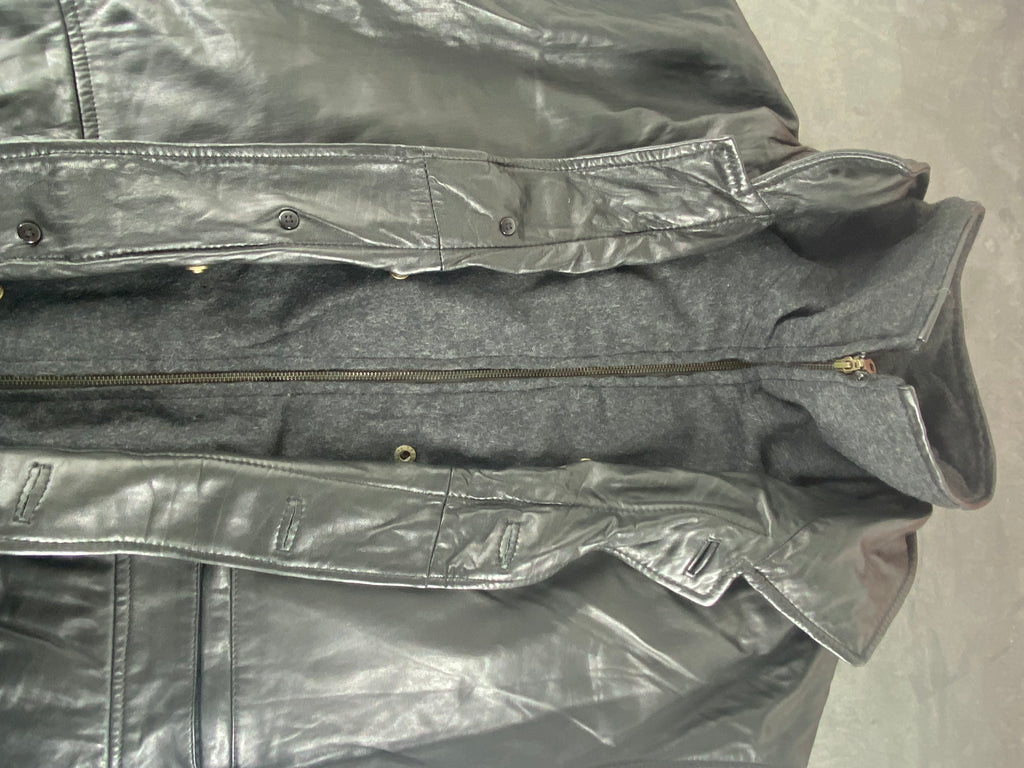 Giacca di pelle nera vintage – Uomo Taglia XL (IT 52)