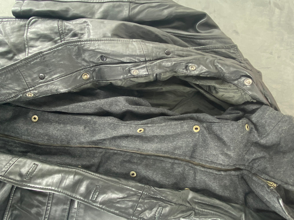 Giacca di pelle nera vintage – Uomo Taglia XL (IT 52)