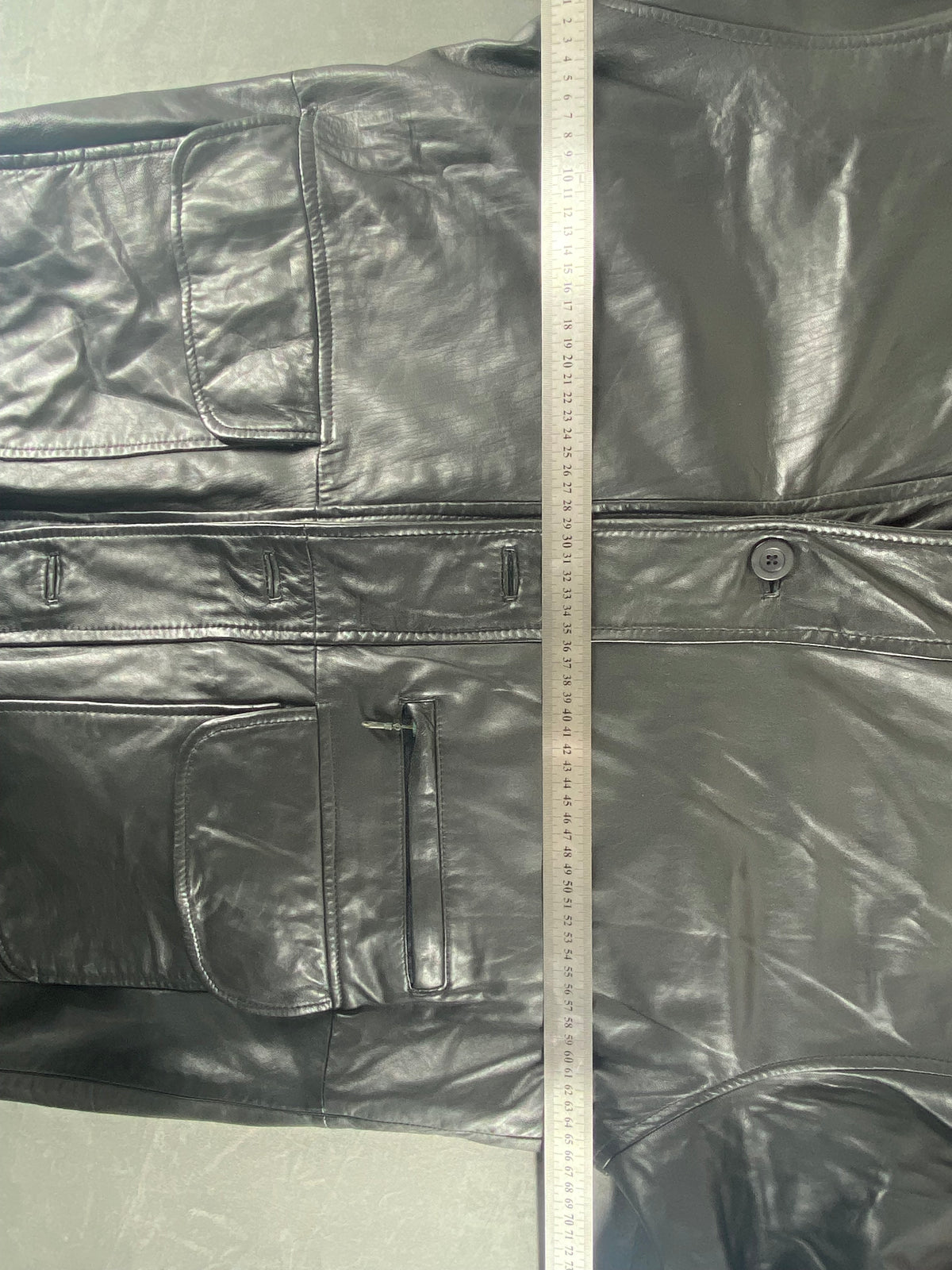 Giacca di pelle nera vintage – Uomo Taglia XL (IT 52)
