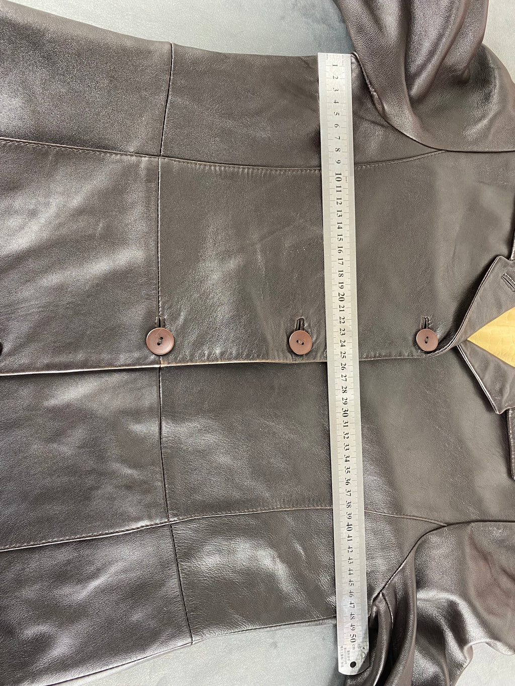 Giacca di pelle marrone vintage – Donna Taglia M