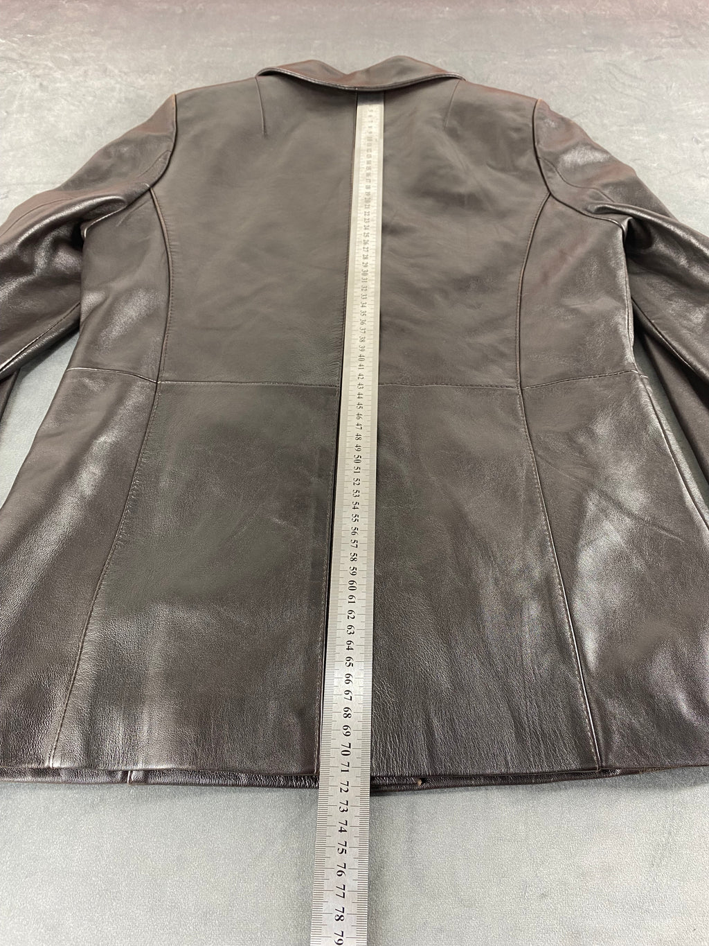 Giacca di pelle marrone vintage – Donna Taglia M