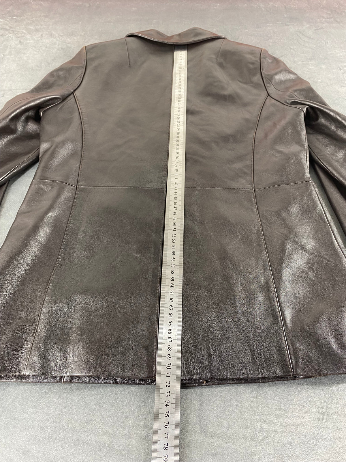 Giacca di pelle marrone vintage – Donna Taglia M