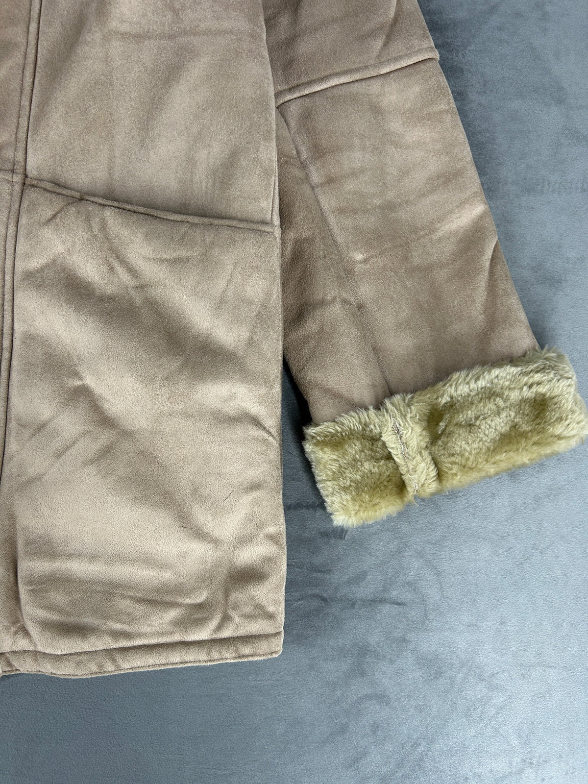 Cappotto in montone beige vintage – Donna Taglia S (IT 40)
