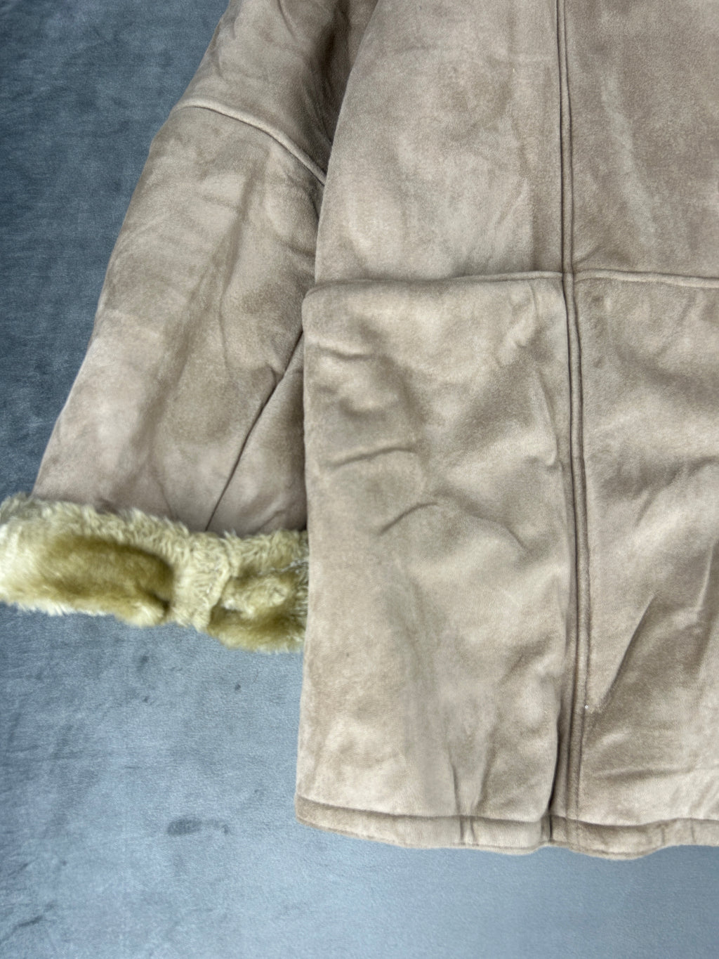 Cappotto in montone beige vintage – Donna Taglia S (IT 40)