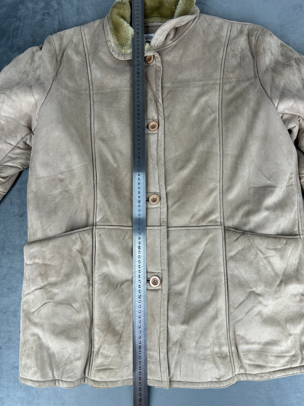 Cappotto in montone beige vintage – Donna Taglia S (IT 40)