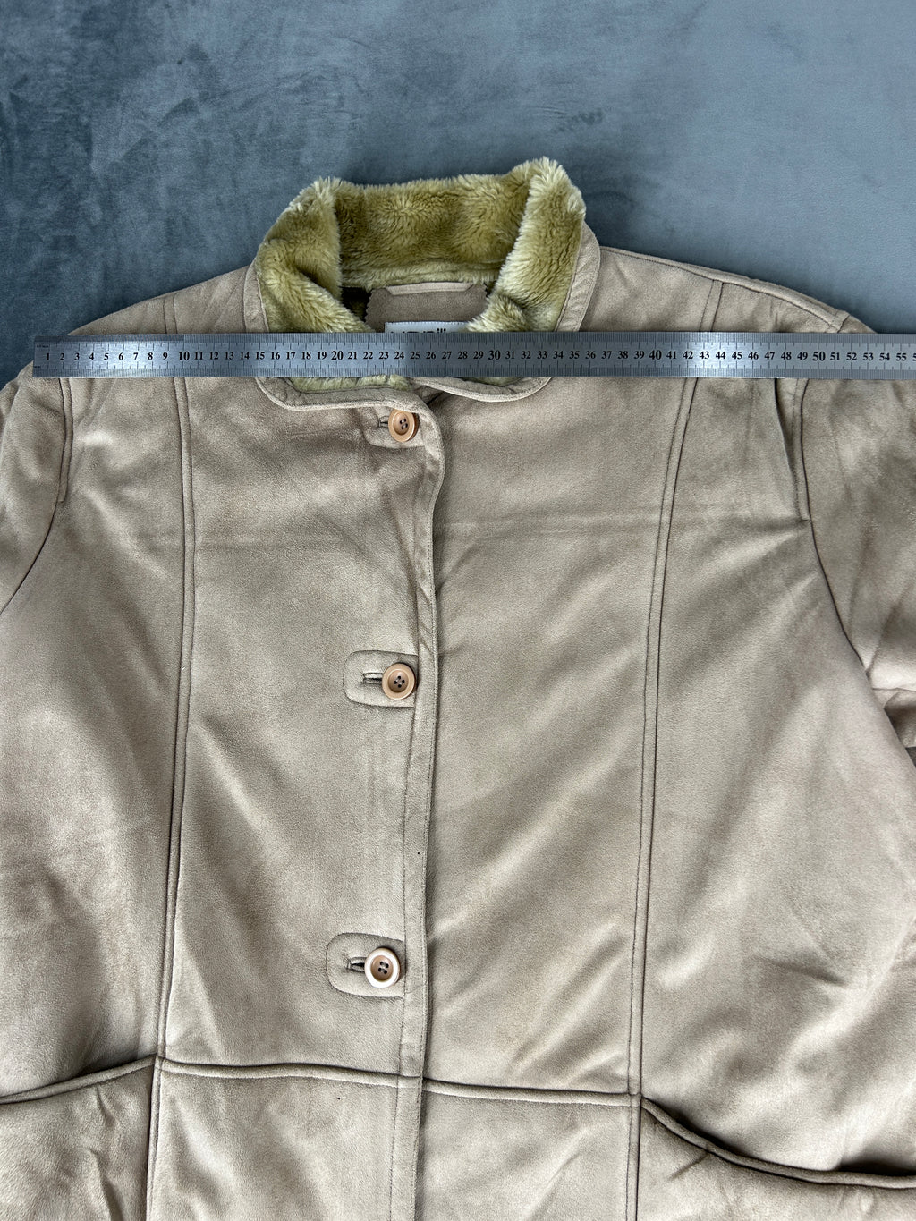 Cappotto in montone beige vintage – Donna Taglia S (IT 40)
