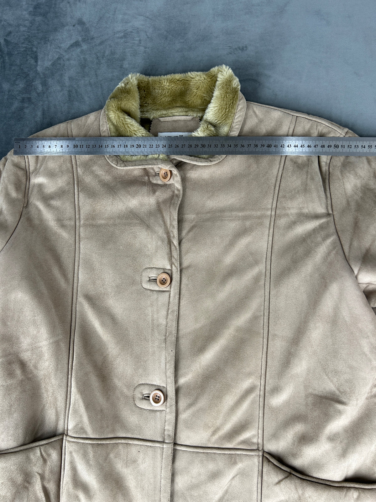 Cappotto in montone beige vintage – Donna Taglia S (IT 40)