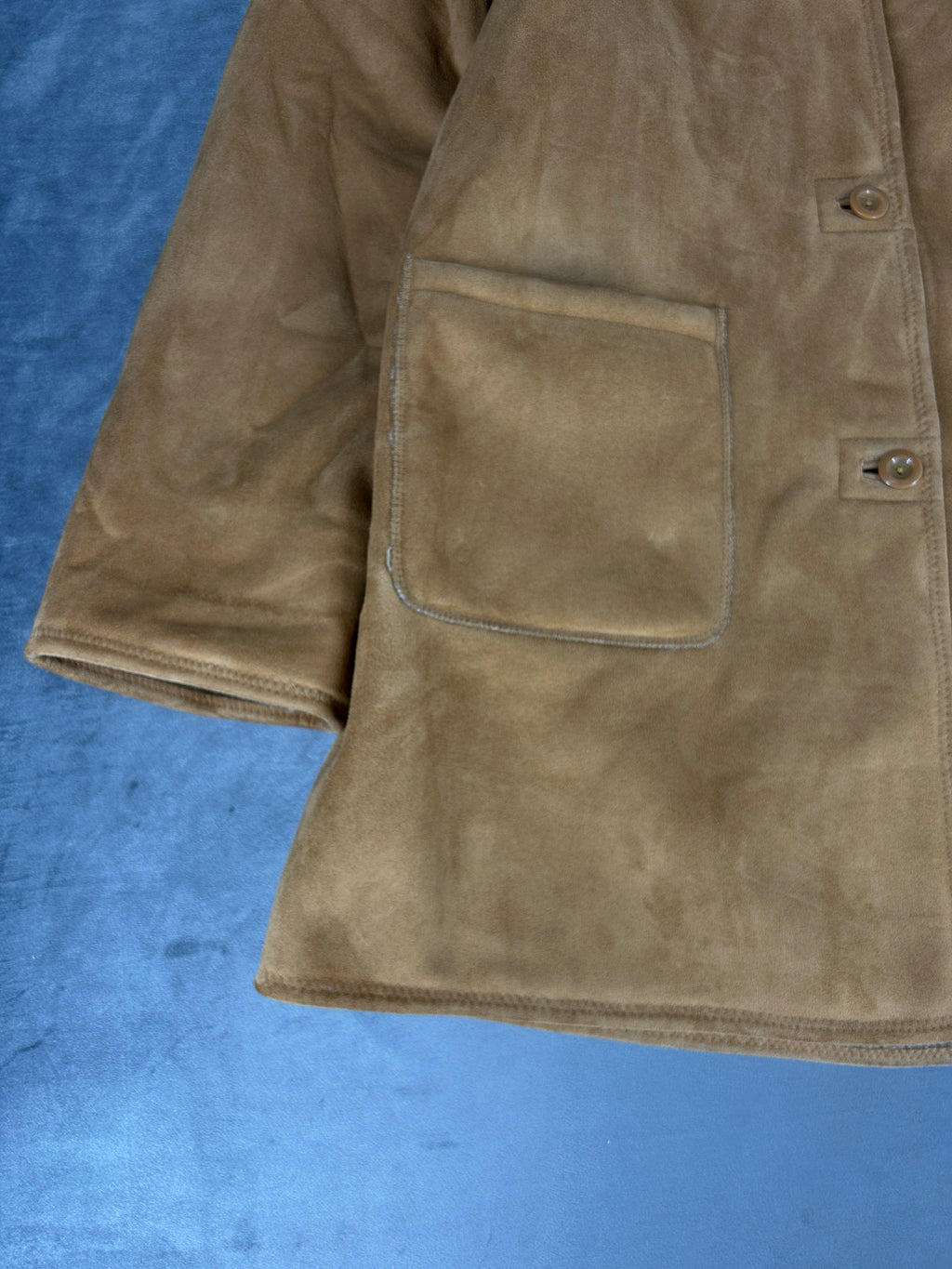 Cappotto in montone beige con cappuccio vintage – Donna Taglia M (IT 44)