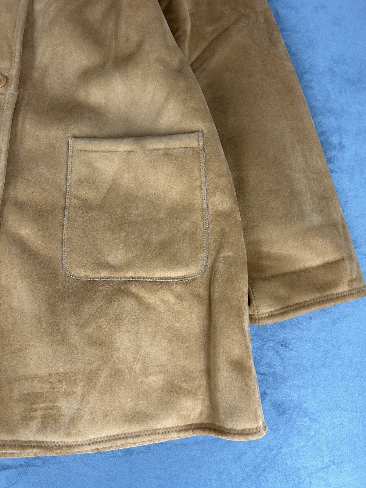 Cappotto in montone beige con cappuccio vintage – Donna Taglia M (IT 44)